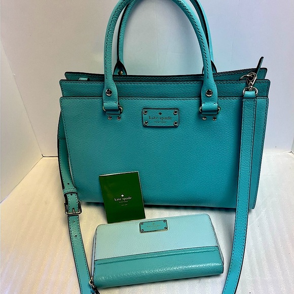 Kate Spade New York Wellesley Durham Convertible Tote Teal Shoulder Crossbody